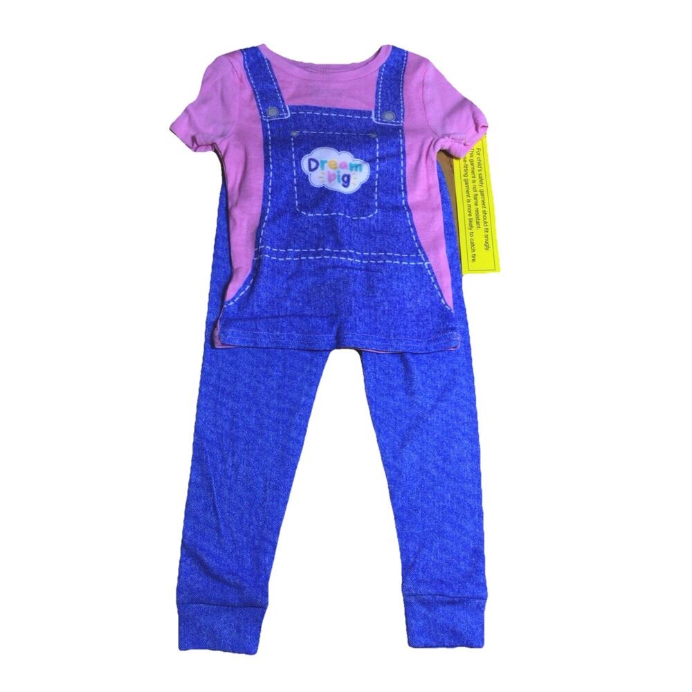 Miss Rachel Dream Big Pink Blue Graphic T-Shirt & Pants Pajama Set 2T